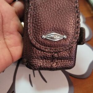 Brighton brown pebbled leather crossbody Metallic Brown Leather Crossbody Bag